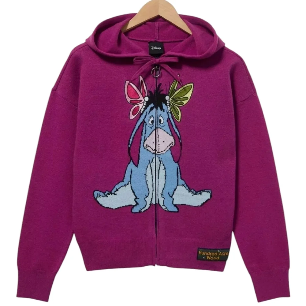 Disney Eeyore Zip Hoodie BoxLunch Exclusive Purple Embroidered Size S